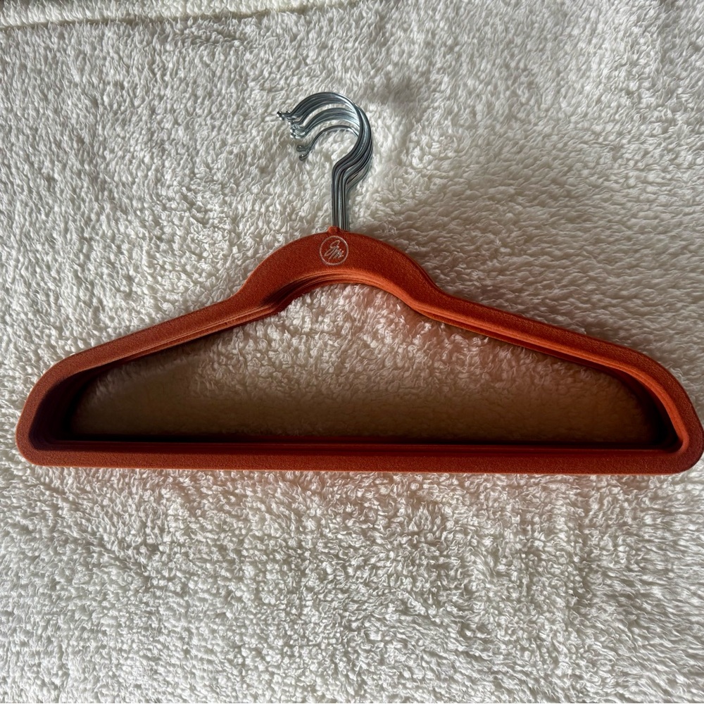 Huggable Hangers Joy Mangano Suit Hanger Rust Orange Velvet Flocking, Cnt #10